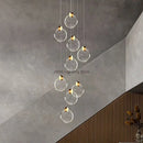 GobekUsa Bubble Crystal Ceiling Pendant Light, LED Villa Staircase Hanging Lamps