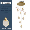 GobekUsa Bubble Crystal Ceiling Pendant Light, LED Villa Staircase Hanging Lamps