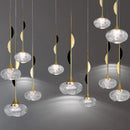 GobekUsa Bubble Crystal Pendant Light: Modern Kitchen Dining Room Hanging Lamp for Home Decor