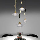 GobekUsa Bubble Crystal Pendant Light: Modern Kitchen Dining Room Hanging Lamp for Home Decor