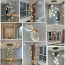 GobekUsa Bubble Crystal Pendant Lights: Nordic LED Hanging Lamps for Living Room, Bedroom & Dining Area
