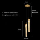 GobekUsa Bubbles Crystal Pendant Light: Nordic Modern Hanging Lamp for Bedroom & Living Room
