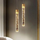 GobekUsa Bubbles Crystal Pendant Light: Nordic Modern Hanging Lamp for Bedroom & Living Room