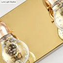 GobekUsa Modern Gold Bulb-Shaped Crystal Wall Sconce - Bedroom Bubble Light Fixture