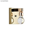 GobekUsa Modern Gold Bulb-Shaped Crystal Wall Sconce - Bedroom Bubble Light Fixture