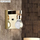 GobekUsa Modern Gold Bulb-Shaped Crystal Wall Sconce - Bedroom Bubble Light Fixture