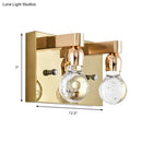 GobekUsa Modern Gold Bulb-Shaped Crystal Wall Sconce - Bedroom Bubble Light Fixture