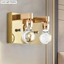 GobekUsa Modern Gold Bulb-Shaped Crystal Wall Sconce - Bedroom Bubble Light Fixture