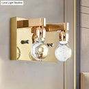 GobekUsa Modern Gold Bulb-Shaped Crystal Wall Sconce - Bedroom Bubble Light Fixture