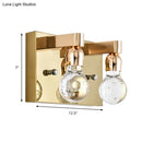 GobekUsa Modern Gold Bulb-Shaped Crystal Wall Sconce - Bedroom Bubble Light Fixture