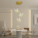 Modern Gold Butterfly 3-Light Metal Pendant Light