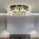 GobekUsa Elegant Butterfly Flower Crystal Ceiling Lamp for Romantic Home Decor