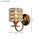 GobekUsa Modern Metal Wall Light Fixture with Crystal Shade and Cylinder Design - Ideal for Living Room