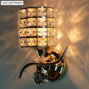 GobekUsa Modern Metal Wall Light Fixture with Crystal Shade and Cylinder Design - Ideal for Living Room