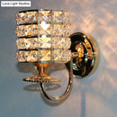 GobekUsa Modern Metal Wall Light Fixture with Crystal Shade and Cylinder Design - Ideal for Living Room