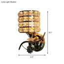 GobekUsa Modern Metal Wall Light Fixture with Crystal Shade and Cylinder Design - Ideal for Living Room