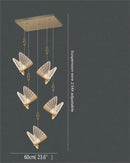 GobekUsa Butterfly LED Chandelier: Modern Hanging Light for Home, Bedroom, Coffee Store & More