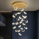 GobekUsa Butterfly LED Chandelier for Villa Duplex Living Room Decoration