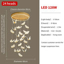 GobekUsa Butterfly LED Chandelier for Villa Duplex Living Room Decoration