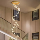 GobekUsa Butterfly LED Chandelier for Villa Duplex Living Room Decoration