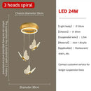 GobekUsa Butterfly LED Chandelier for Villa Duplex Living Room Decoration