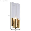 GobekUsa Gold Candelabra Sconce with Flute Crystal Shade and Modern Twist