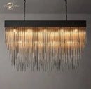 GobekUsa Cascada Rectangular LED Chandelier for Modern Living and Dining Room