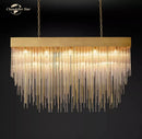 GobekUsa Cascada Rectangular LED Chandelier for Modern Living and Dining Room
