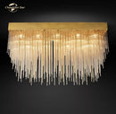 GobekUsa Cascada Rectangular LED Chandelier for Modern Living and Dining Room