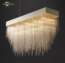 GobekUsa Cascada Rectangular LED Chandelier for Modern Living and Dining Room