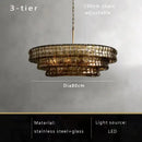GobekUsa Brown Glass Pendant Lights for Dining Table Chandelier, Oval Clear Round Suspension Lamp