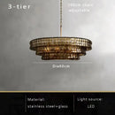 GobekUsa Brown Glass Pendant Lights for Dining Table Chandelier, Oval Clear Round Suspension Lamp
