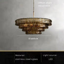 GobekUsa Brown Glass Pendant Lights for Dining Table Chandelier, Oval Clear Round Suspension Lamp