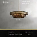 GobekUsa Brown Glass Pendant Lights for Dining Table Chandelier, Oval Clear Round Suspension Lamp