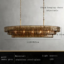 GobekUsa Brown Glass Pendant Lights for Dining Table Chandelier, Oval Clear Round Suspension Lamp
