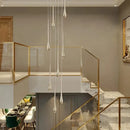 GobekUsa Gold-Plated LED Ceiling Chandelier for Staircase, Living Room, Kitchen, Attic
