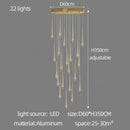 GobekUsa Gold-Plated LED Ceiling Chandelier for Staircase, Living Room, Kitchen, Attic