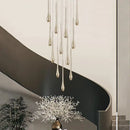 GobekUsa Gold-Plated LED Ceiling Chandelier for Staircase, Living Room, Kitchen, Attic