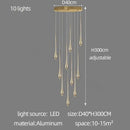 GobekUsa Gold-Plated LED Ceiling Chandelier for Staircase, Living Room, Kitchen, Attic