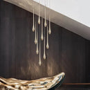 GobekUsa Gold-Plated LED Ceiling Chandelier for Staircase, Living Room, Kitchen, Attic