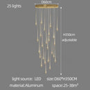 GobekUsa Gold-Plated LED Ceiling Chandelier for Staircase, Living Room, Kitchen, Attic