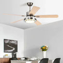 GobekUsa 52" Stainless Steel Blade Ceiling Fan with LED Light and Remote Control