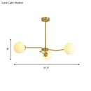 GobekUsa Modern Gold Ceiling Light with White Glass Shade - 3 Bulbs Semi Flush Mounted for Bedroom