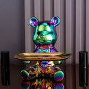 Modern gold ceramic electroplating bear tray living room decoration by Decorbites