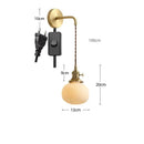 GobekUsa Ceramic Wall Lamp Pull Chain LED Modern Nordic Copper Socket Mirror Light