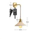 GobekUsa Ceramic Wall Lamp Pull Chain LED Modern Nordic Copper Socket Mirror Light