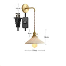 GobekUsa Ceramic Wall Lamp Pull Chain LED Modern Nordic Copper Socket Mirror Light