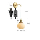 GobekUsa Ceramic Wall Lamp Pull Chain LED Modern Nordic Copper Socket Mirror Light