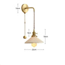 GobekUsa Ceramic Wall Lamp Pull Chain LED Modern Nordic Copper Socket Mirror Light