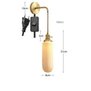 GobekUsa Ceramic Wall Lamp Pull Chain LED Modern Nordic Copper Socket Mirror Light